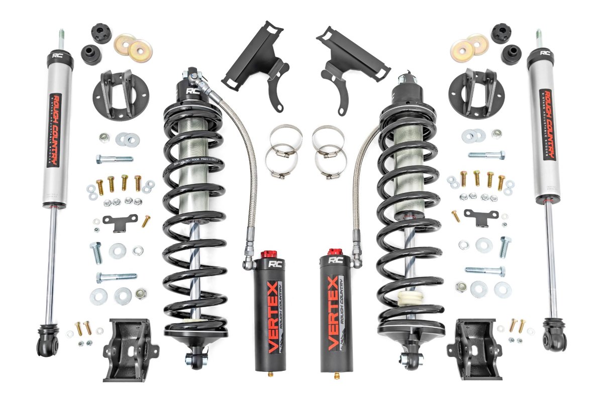 Ford F-250 Super Duty Coilover Suspension Kit - Rough Country - 3 Inch Conversion with 2.5in Piston, Gas, Nitrogen-charged, 8-stage Adjustable Vertex Coilover - '05-'22